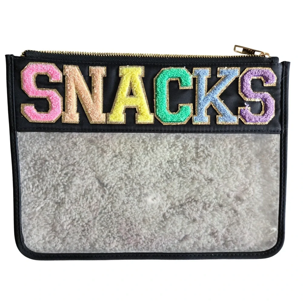 Girlie Girl Originals Snacks Pouch Set OS‎ Pink Black New Chenille Patch